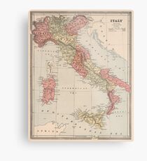 Vintage Karte von Italien (1883) Metalldruck