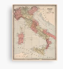 Lienzo Mapa vintage de Italia (1883)