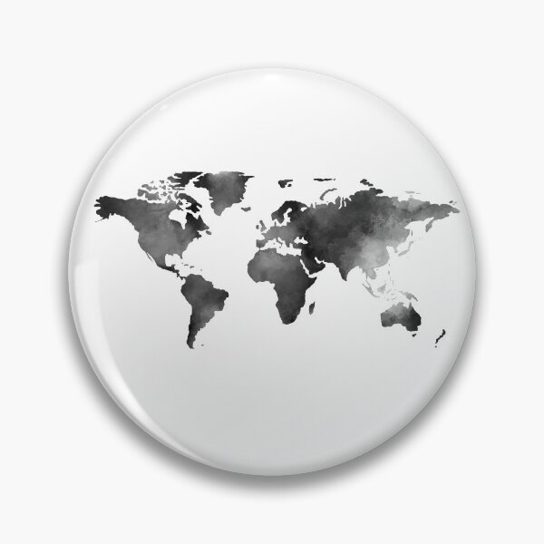Item preview, Vintage Earth Map Black and White Watercolor Design  designed and sold by Makaylie Doody.