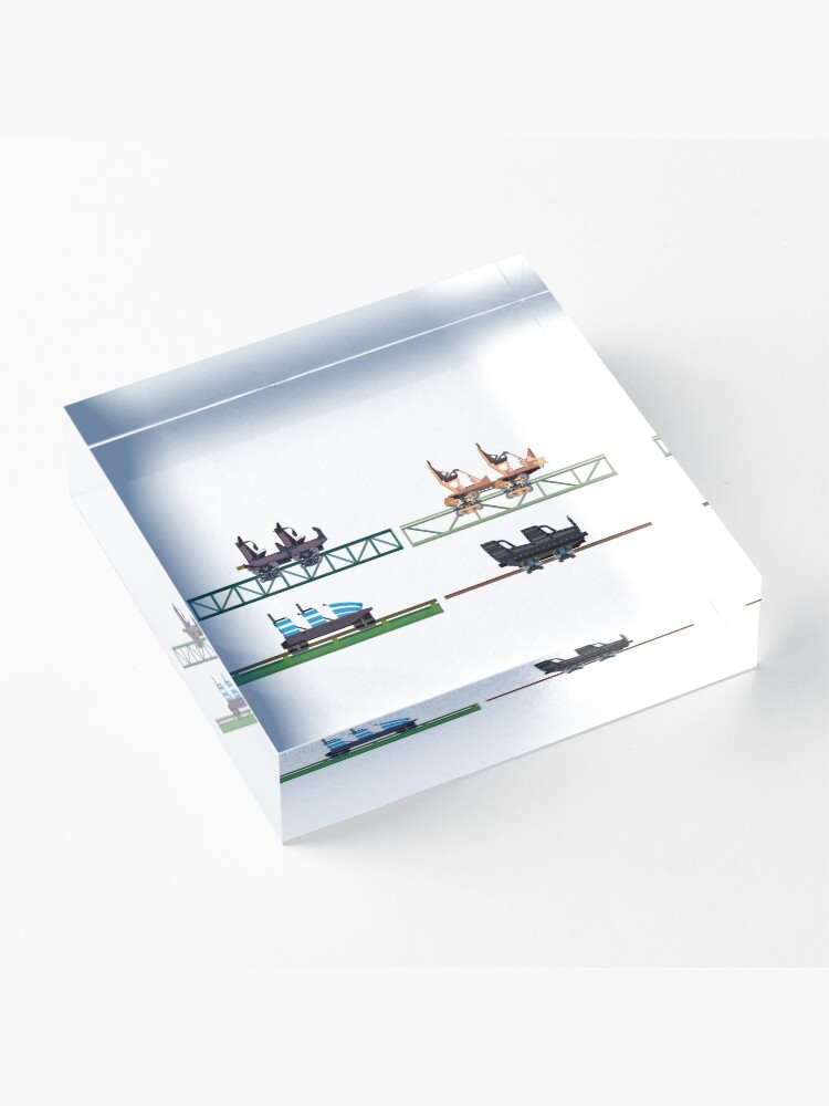 Alternate view of Hansa Park Coaster Cars Design Acrylic Block