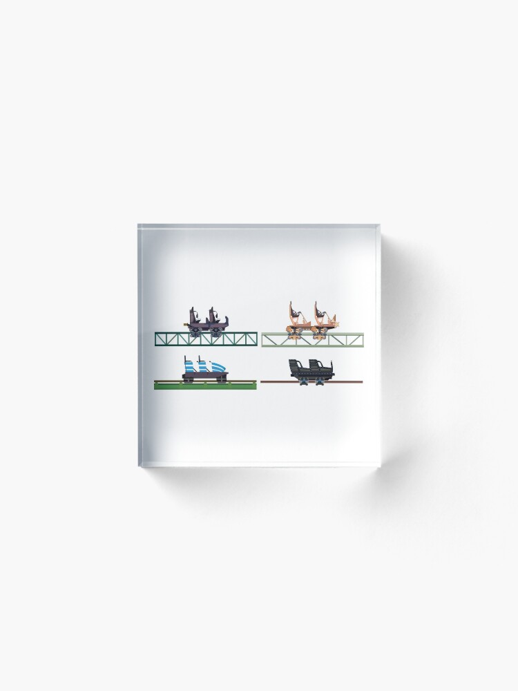 Alternate view of Hansa Park Coaster Cars Design Acrylic Block