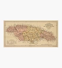 Vintage Map of Jamaica (1893) Photographic Print