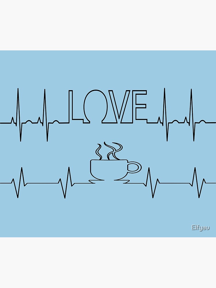 "EKG Love Coffee" Poster for Sale by Elfyau Redbubble