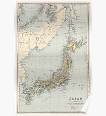 Vintage Map of Japan (1892) Poster