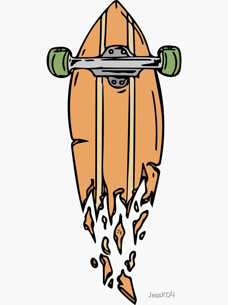 "Longboard " Sticker by JessK04 Redbubble