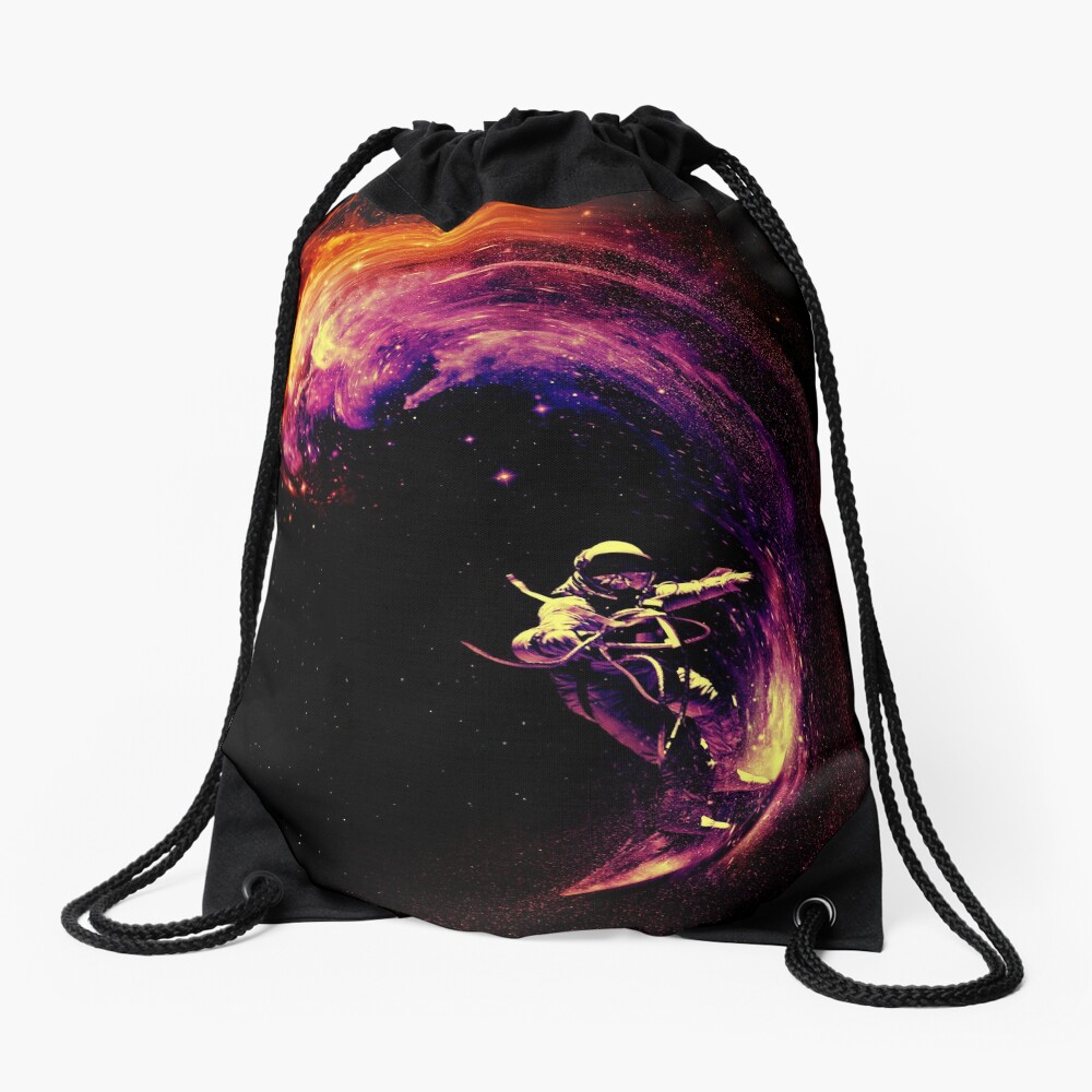 Space Surfing Drawstring Bag