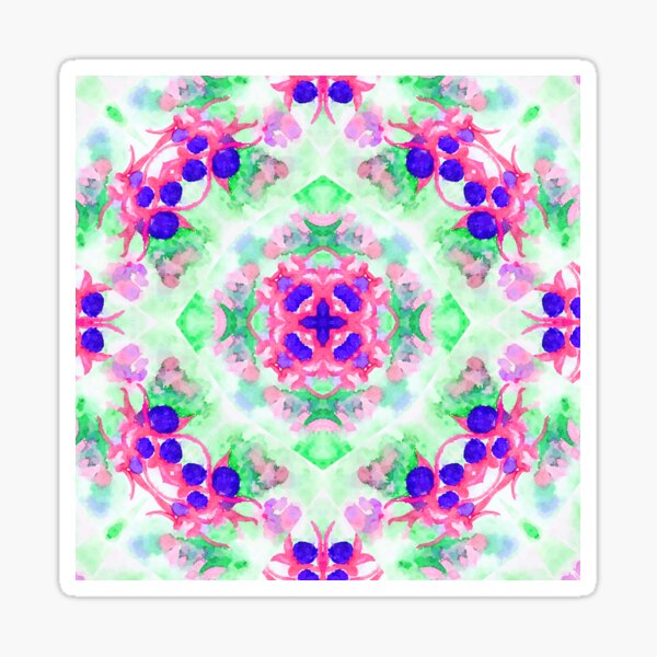Fuchsia Flower Kaleidoscope Sticker