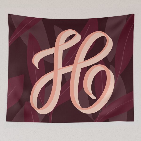 Item preview, H- creative monogram scripted lettering of letter h designed and sold by Ilze Lucero.
