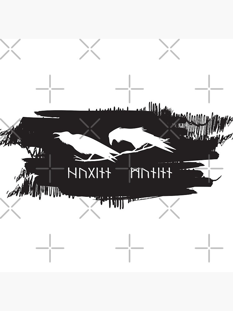 "Hugin and Munin Odin Ravens/Crows with Runic names Norse Viking