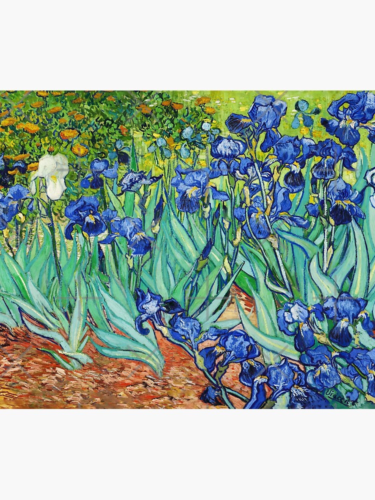 Blue Irises Print Floral Tapestry Van Gogh Tapestry Floral 