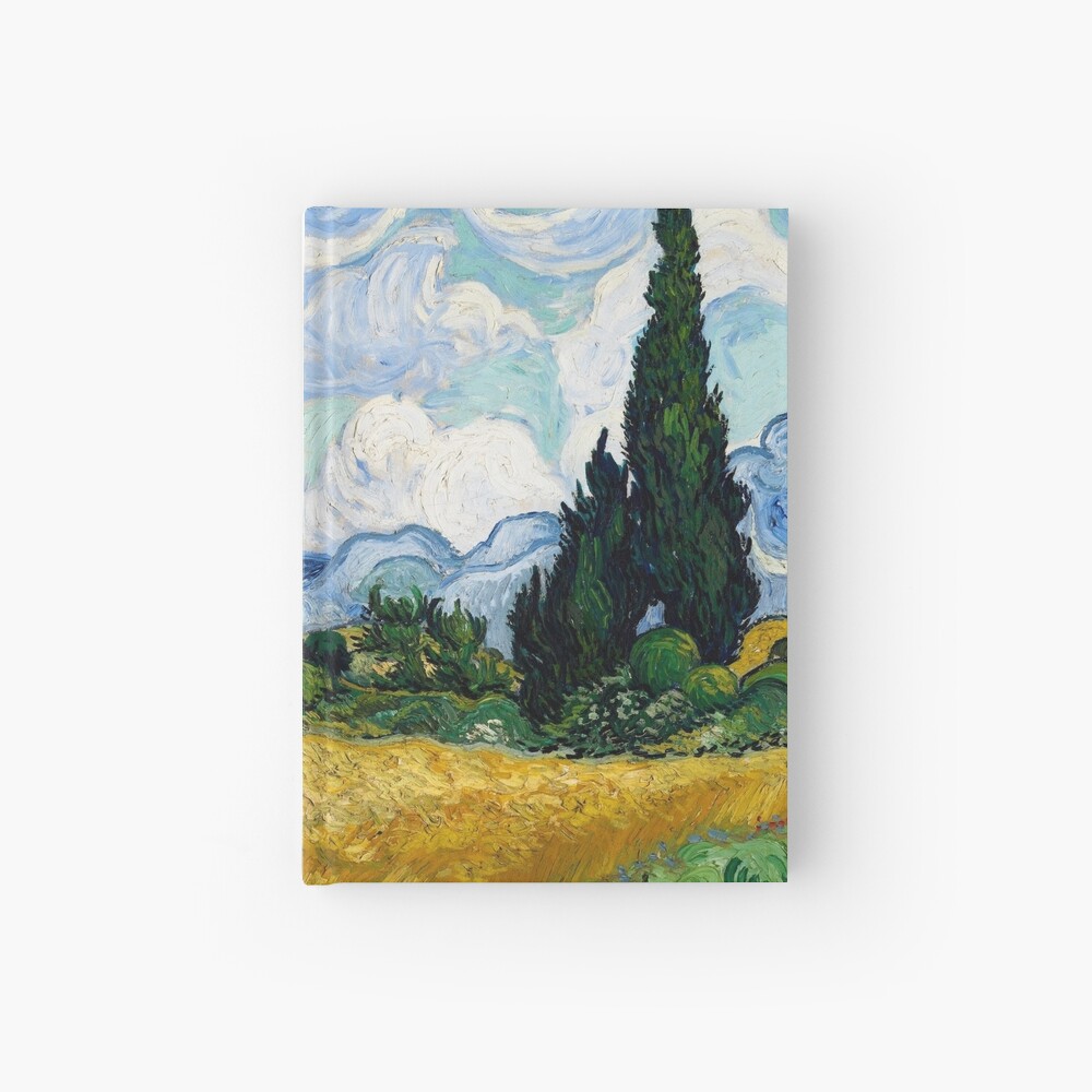 Vincent Van Gogh Wheat Field With Cypresses 18 Famous Landscape Painting Hardcover Journal By Iresist Redbubble