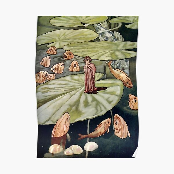 "The Little Fishes and Thumbelina" by Charles Robinson Poster