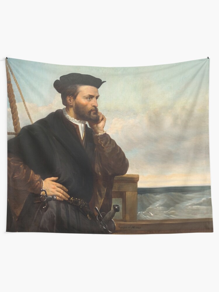 Jacques Cartier Portrait By Theophile Hamel French Navigator And Explorer Nouvelle France Quebec Canada Hd Tapestry By Iresist Redbubble