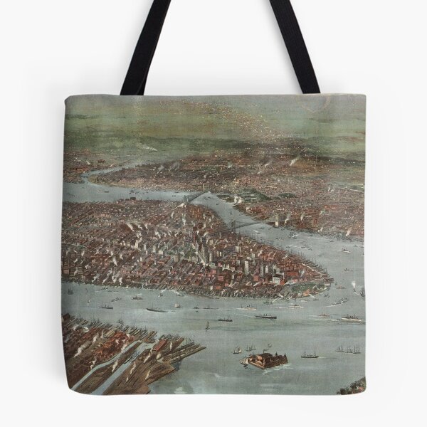 Item preview, Vintage Pictorial Map of New York City (1879) 3 designed and sold by BravuraMedia.