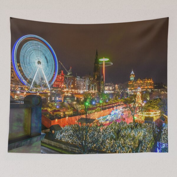 Item preview, Princes Street, Edinburgh at night designed and sold by RezieMart.