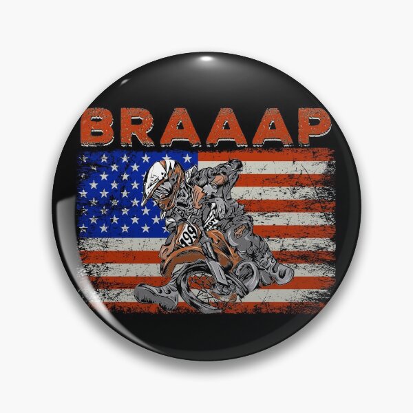 Artikelvorschau, Braaap Vintage USA amerikanische Flagge Motocross Biker entworfen und verkauft von MerchK1ng.