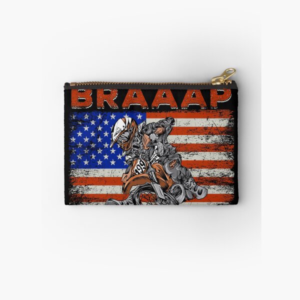 Artikelvorschau, Braaap Vintage USA amerikanische Flagge Motocross Biker entworfen und verkauft von MerchK1ng.
