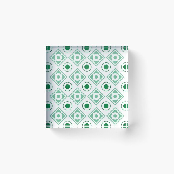 Item preview, Retro Circle and Squares Green White Pattern designed and sold by createdbycam.