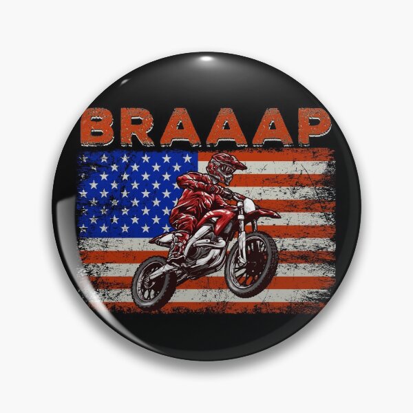 Artikelvorschau, Braaap Vintage USA amerikanische Flagge Motocross Biker entworfen und verkauft von MerchK1ng.