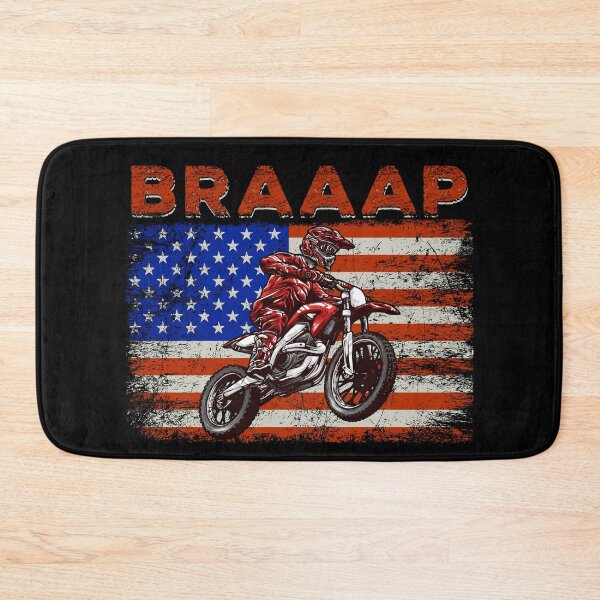 Item preview, Braaap Vintage USA American Flag Motocross Biker designed and sold by MerchK1ng.