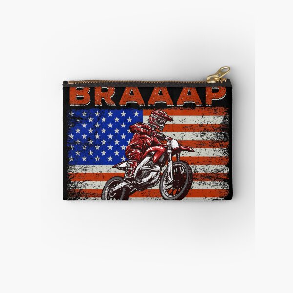 Artikelvorschau, Braaap Vintage USA amerikanische Flagge Motocross Biker entworfen und verkauft von MerchK1ng.