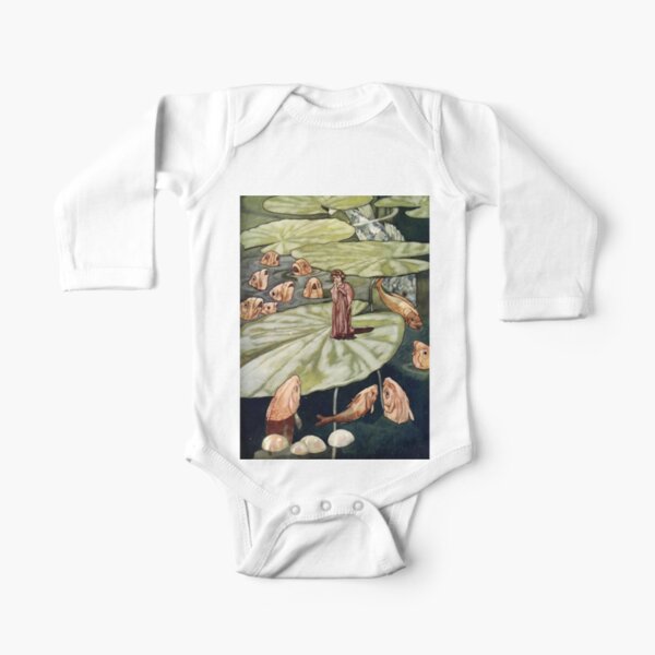 "The Little Fishes and Thumbelina" by Charles Robinson Long Sleeve Baby One-Piece