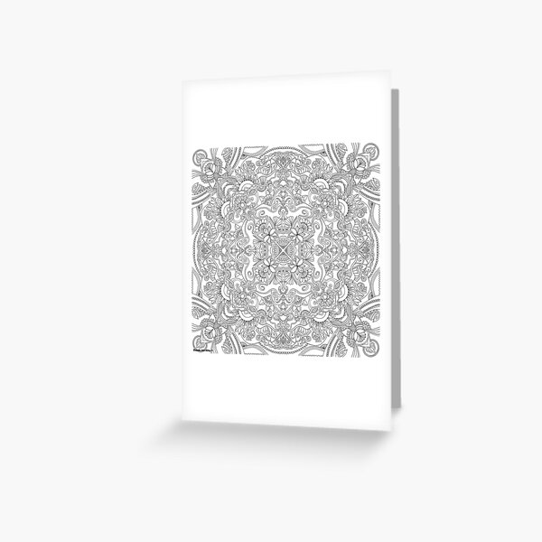 Flower Coloring Art - Doodle Art Alley Greeting Card