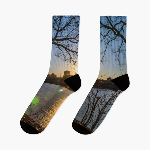 Item preview, View from my window sunset over city of Montreal designed and sold by RezieMart.