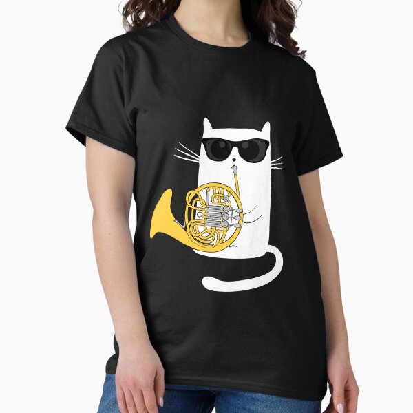 Item preview, Jazz Cat Playing French Horn - Cool Smooth T-Shirt designed and sold by SithJedi.