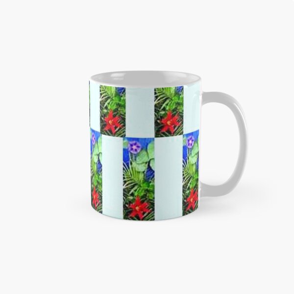 Item preview, EXPLOSION 10 flowers leaves lily star ipomée palm phoenix background blue green red nature designed and sold by dragonemma.