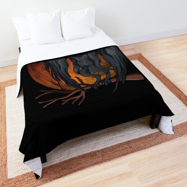 Mothman Full Moon Original Artwork- Point Pleasant, WV Cute Cryptid Gift Comforter