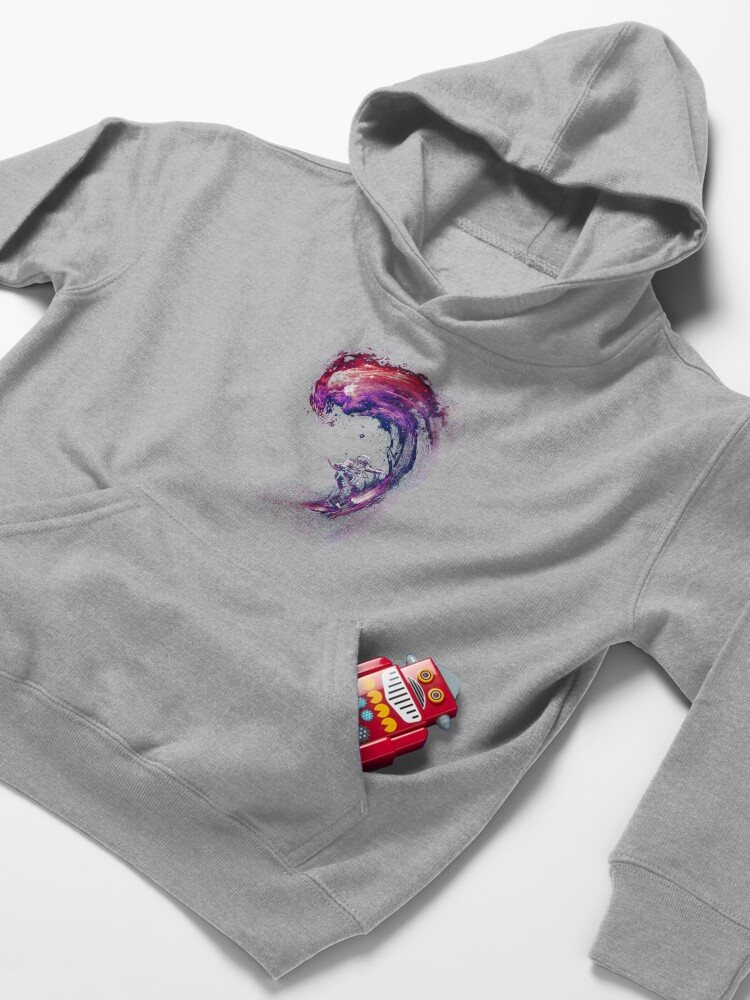Alternate view of Space Surfing II Kids Pullover Hoodie
