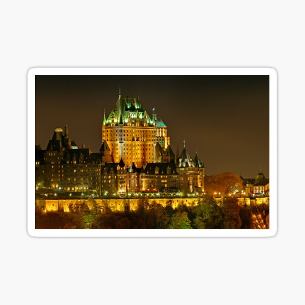 Night view of Le Chateau Frontenac, Quebec City Sticker