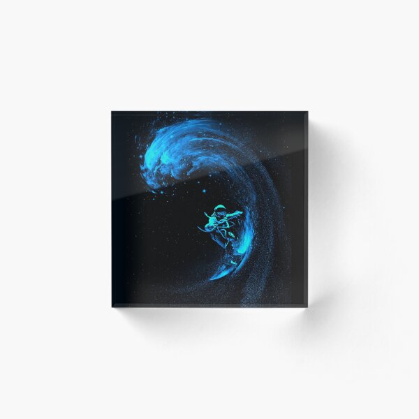 Space Surfing Acrylic Block