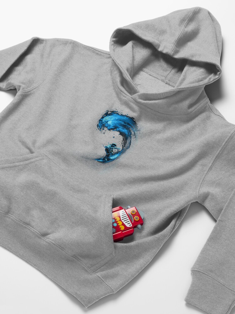 Alternate view of Space Surfing Kids Pullover Hoodie