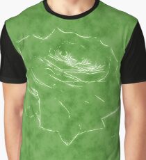 Pink Roses in Anzures 3 Outlined Green Graphic T-Shirt