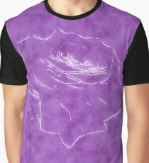 Pink Roses in Anzures 3 Outlined Purple Graphic T-Shirt