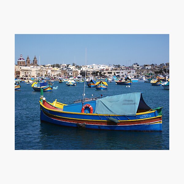 Marsaxlokk, Malta, August 2019. Fishing Boat with a Tent on Board