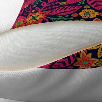 Alternate view of Vibrant Magenta, Orange, Yellow & Green Floral Pattern Floor Pillow