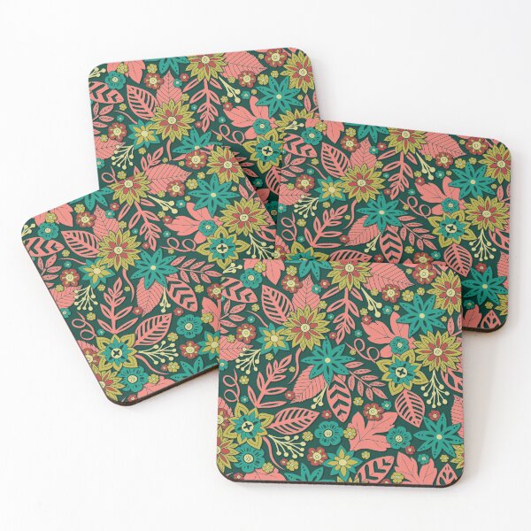Item preview, Modern Floral In Green, Teal, Pink & Red designed and sold by somecallmebeth.