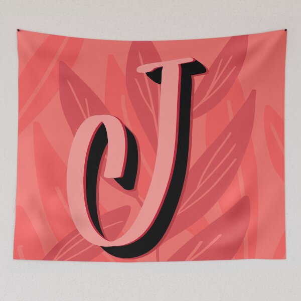 Item preview, J- creative monogram scripted lettering of letter j designed and sold by Ilze Lucero.