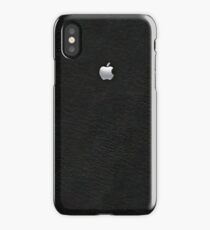 Apple: Embossed Silver on Black Leather iPhone Case
