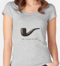 ceci n'est pas une pipe Tailliertes Rundhals-Shirt