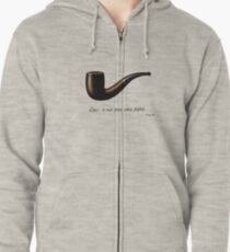 ceci n'est pas une pipe Zipped Hoodie