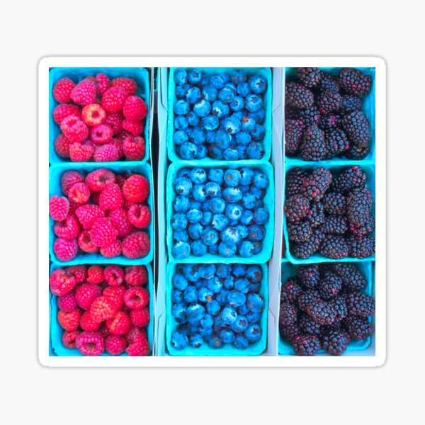 Item preview, Farm Fresh Berries - Raspberries Blueberries Blackberies designed and sold by Ram Vasudev.