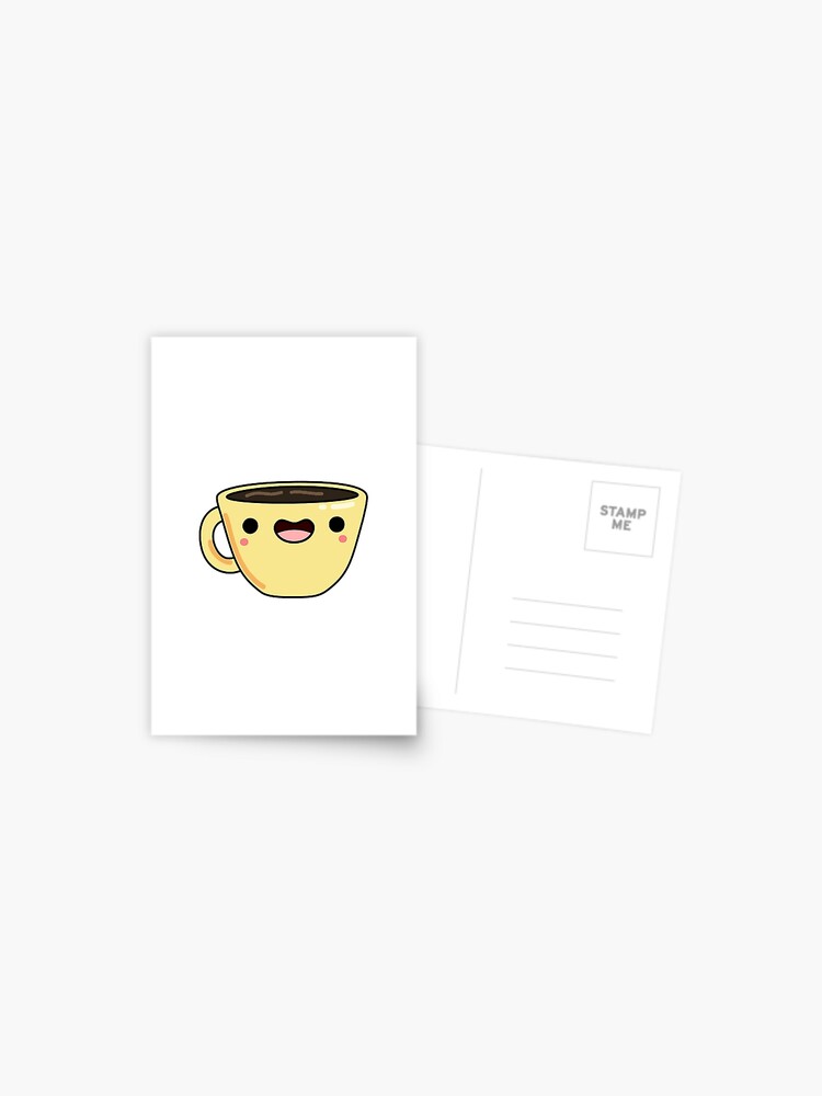 Kawaii Yellow Espresso Cup Greeting Card for Sale by kawaiilife