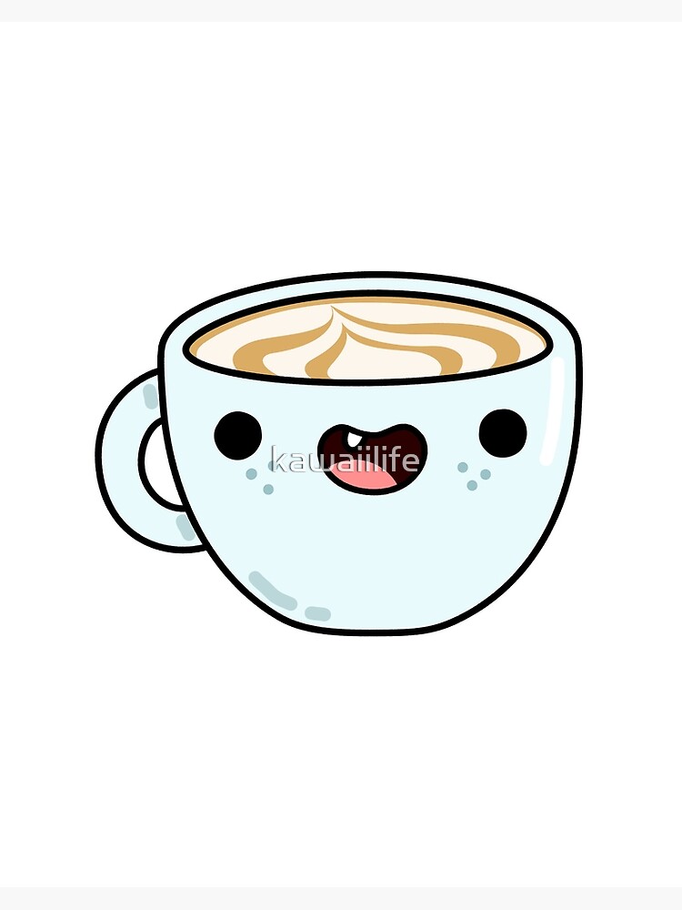 Cute coffee, kawaii drinks, coffee cup, cappuccino, latte