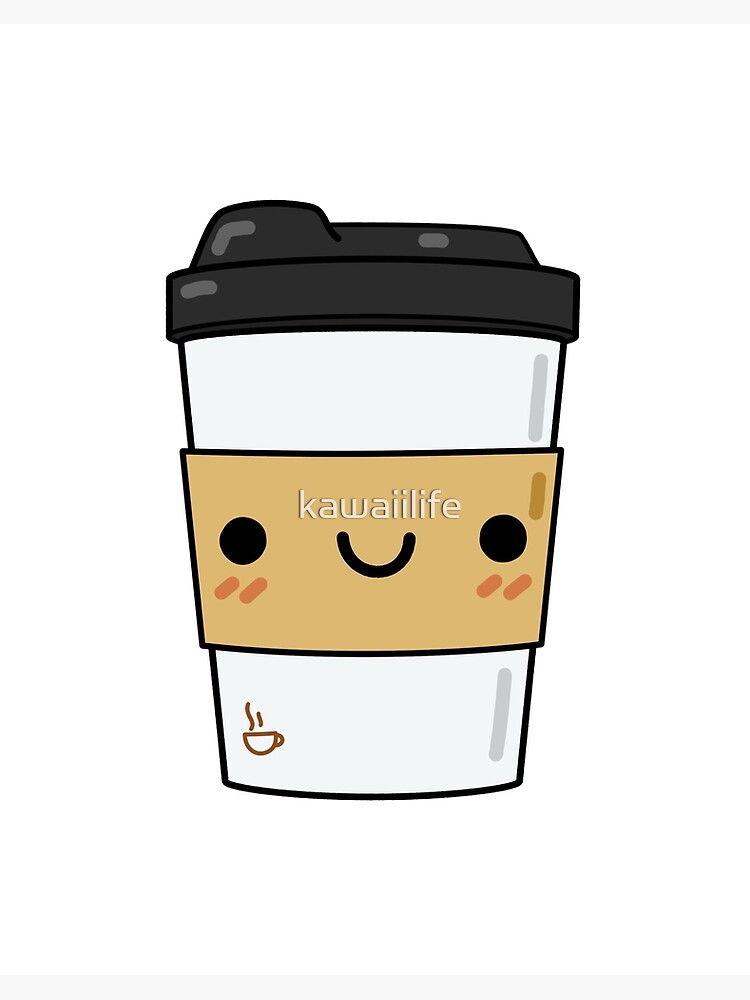 Kawaii Coffee Cup Art Print