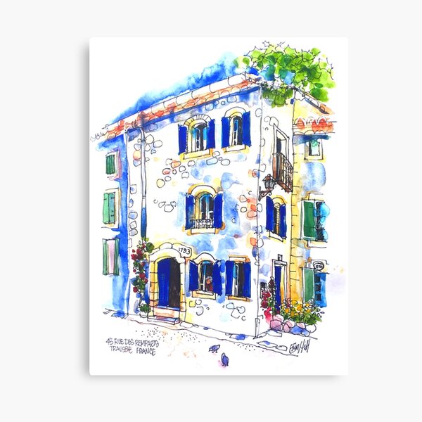 House on The Square, Trausse Minervois, South of France Canvas Print