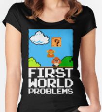 First World Problems (White) Women's Fitted Scoop T-Shirt